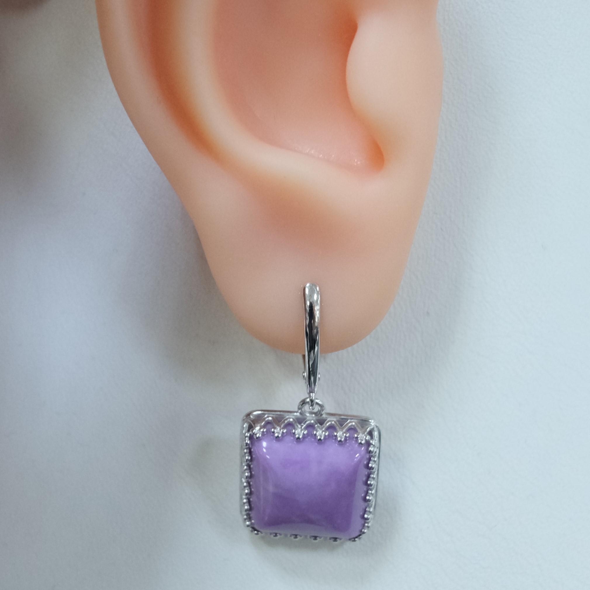 Серебряные серьги с фосфосидеритами